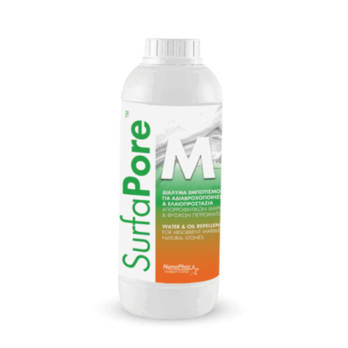 SurfaPore™ M - Διάλυμα εμποτισμού για αδιαβροχοποίηση & ελαιοπροστασία απορροφητικών μαρμάρων & φυσικών πετρωμάτων, υδατικής βάσης.